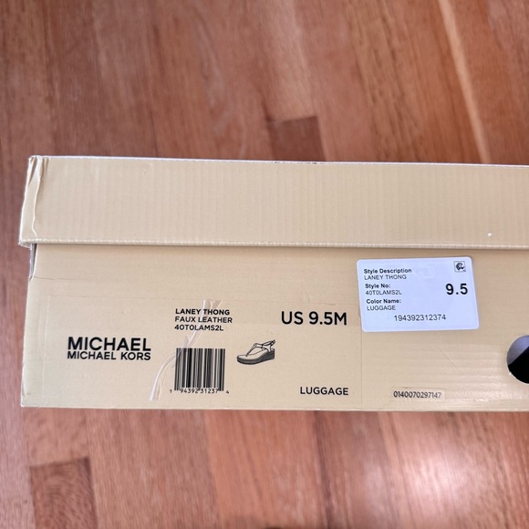 Michael Michael Kors Laney Espadrille Wedge Sandals Luggage Brown Size 9.5 NWT - Picture 9 of 9